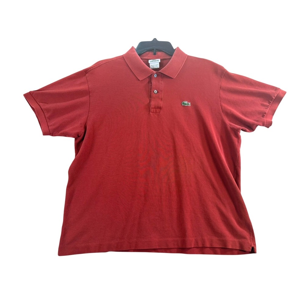 Lacoste Polo Shirt Size 6/XL Red Short Sleeve Pique Cotton Classic Logo 5191L